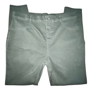 Time and Tru Women’s Pants XXL (20) Olive Green Straight Leg Casual Stretchy